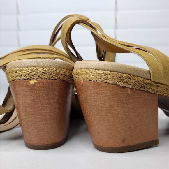 Lucky Brand Noxa Open Toe Boho 10M Leather Block Heel Sandals - Picture 14 of 14